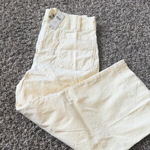 Anthropologie Cream Wide Leg Pants